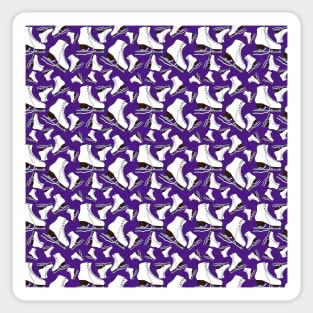 Figure Skates on Purple Background Design Sticker